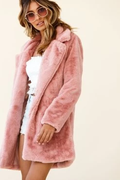 Tahoe Faux Fur Notch Lapel Coat Blush 13 Tahoe Faux Fur Notch Lapel Coat Blush -Fashion women's clothing 14136b01 blush 191029sl1284