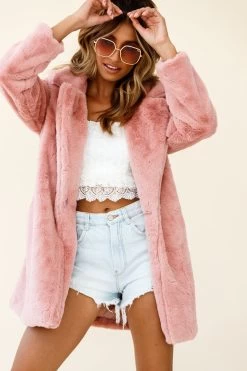 Tahoe Faux Fur Notch Lapel Coat Blush 14 Tahoe Faux Fur Notch Lapel Coat Blush -Fashion women's clothing 14136b01 blush 191029sl1285