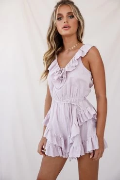 Petrie Ruffle Detail String Waist-Tie Romper Blush 11 Petrie Ruffle Detail String Waist-Tie Romper Blush -Fashion women's clothing 190122sl 1103 st1966b blush