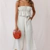 Thea Ruffle Crop Top Jumpsuit Natural