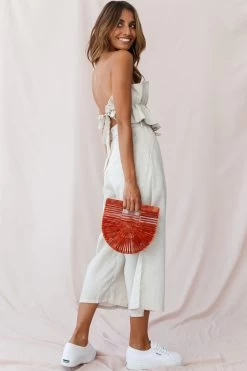 Thea Ruffle Crop Top Jumpsuit Natural -Fashion women's clothing 190123 sl12921 26835b01 natural