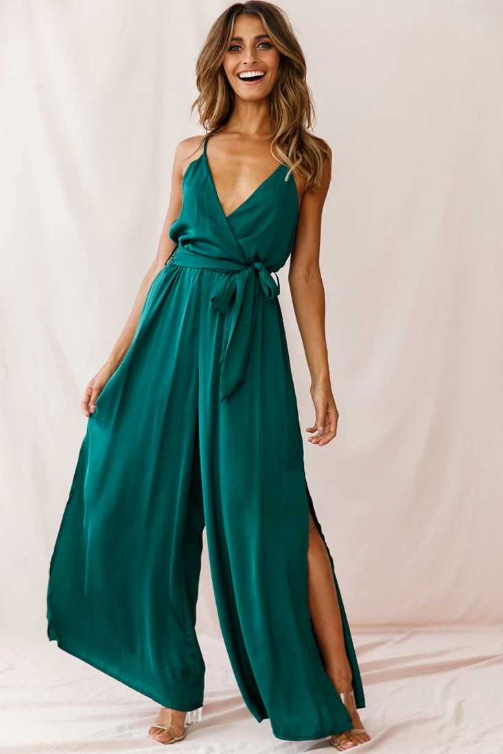 Miso Wide-Leg Cami Jumpsuit Forest Green 2 Miso Wide-Leg Cami Jumpsuit Forest Green - Image 2