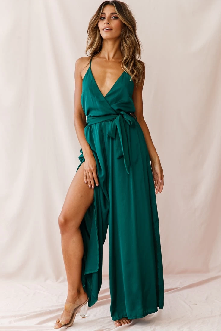 Miso Wide-Leg Cami Jumpsuit Forest Green 4 Miso Wide-Leg Cami Jumpsuit Forest Green - Image 4