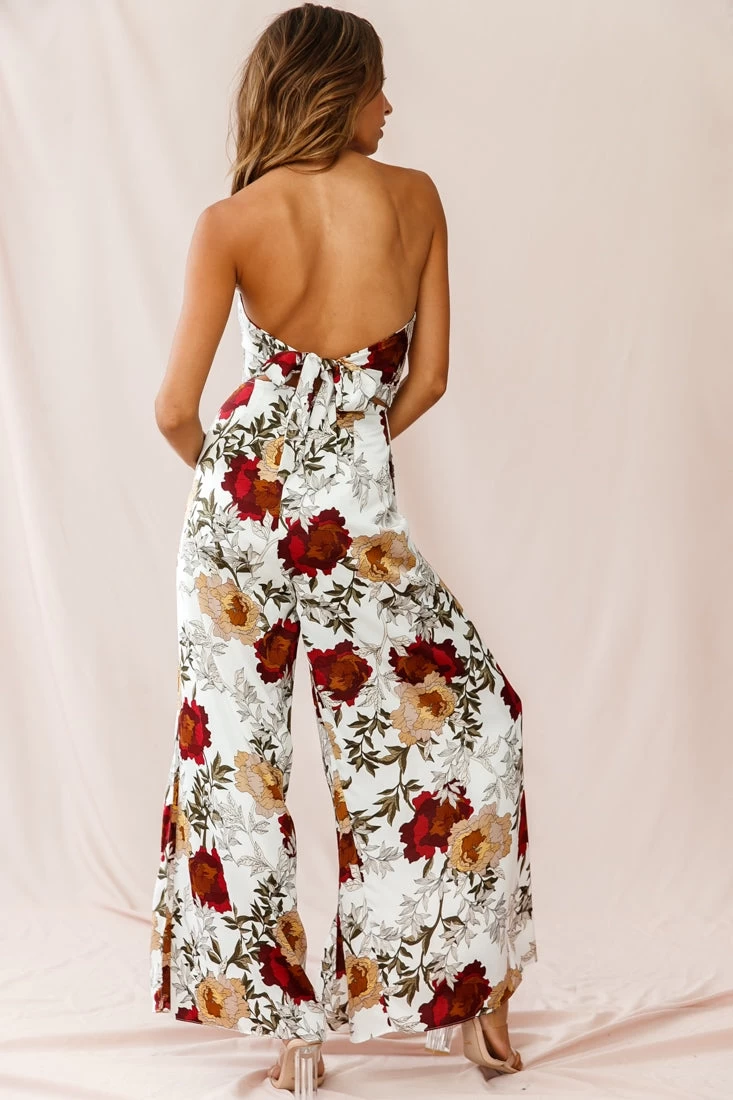 Yuzu Wide Leg Bandeau Jumpsuit White 4 Yuzu Wide Leg Bandeau Jumpsuit White - Image 4