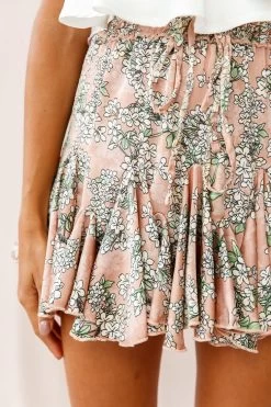 Robyn Flounce Floral Mini Skirt Mocha -Fashion women's clothing 190123 sl15209 14254b12 s mocha st0317 white