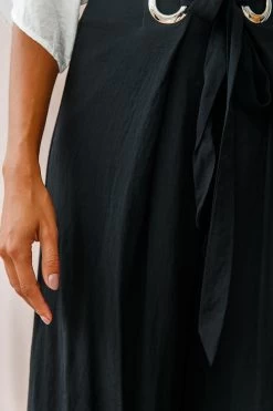 Saigon Wide Leg Eyelet Pants Black -Fashion women's clothing 190123 sl15246 26360b black