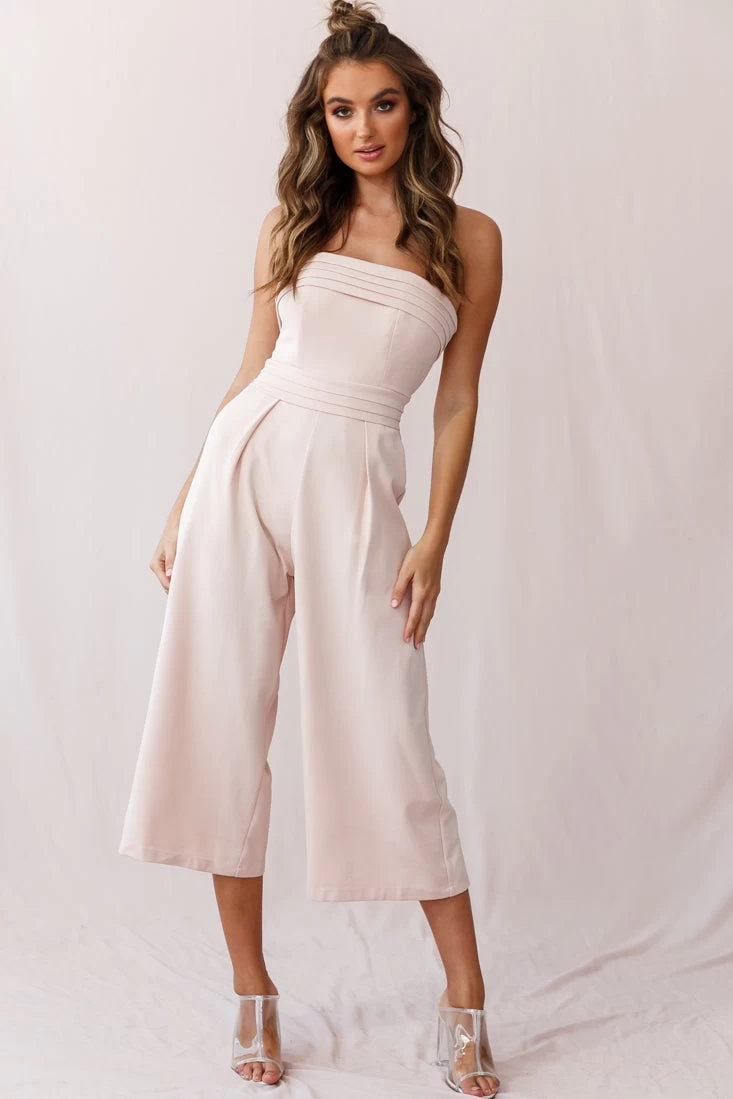 Chosen Strapless Wide Leg Jumpsuit Nude Pink 10 Chosen Strapless Wide Leg Jumpsuit Nude Pink - Image 10