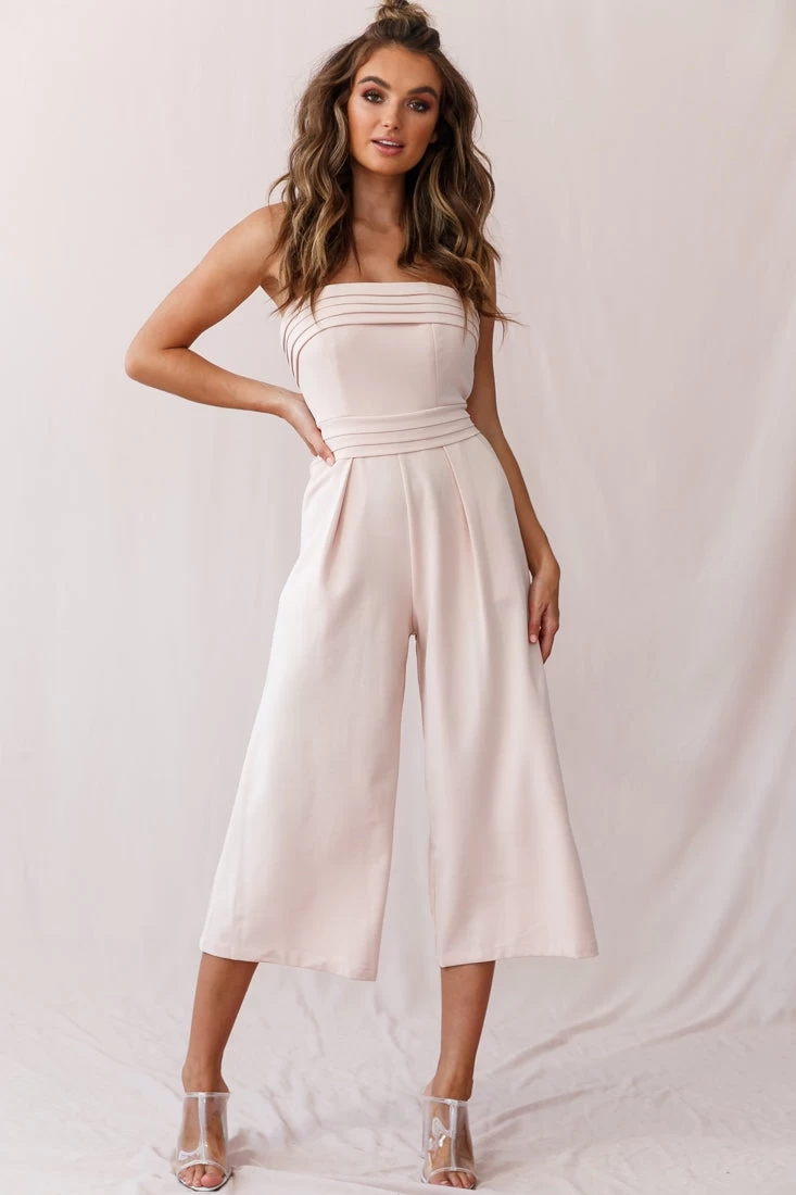 Chosen Strapless Wide Leg Jumpsuit Nude Pink 7 Chosen Strapless Wide Leg Jumpsuit Nude Pink - Image 7