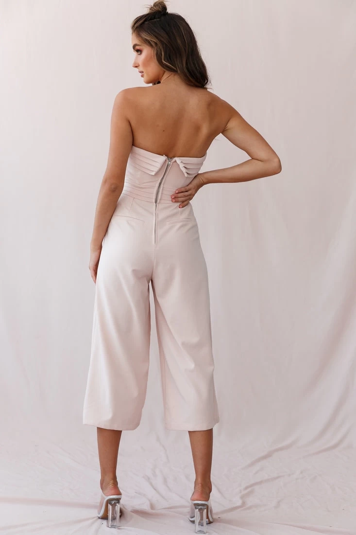 Chosen Strapless Wide Leg Jumpsuit Nude Pink 9 Chosen Strapless Wide Leg Jumpsuit Nude Pink - Image 9