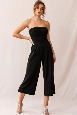Chosen Strapless Wide Leg Jumpsuit Black -Fashion women's clothing 190219sl 1856 14289b black