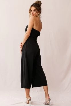 Chosen Strapless Wide Leg Jumpsuit Black -Fashion women's clothing 190219sl 1866 14289b black