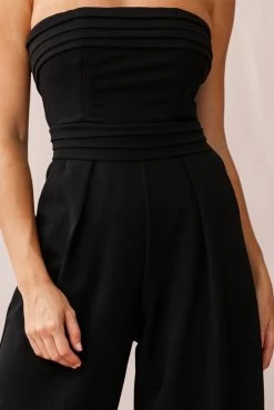 Chosen Strapless Wide Leg Jumpsuit Black -Fashion women's clothing 190219sl 1868 14289b black