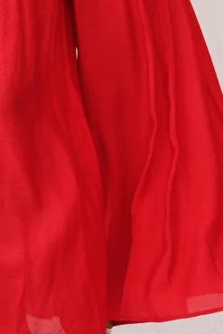 Laney Wide Leg Ruffle Detail Jumpsuit Red -Fashion women's clothing 190227sl0688 62157bk05 red