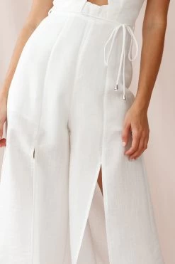 Charlie Structured Wide Leg Jumpsuit White -Fashion women's clothing 190227sl2143 62453b white
