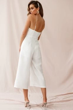 Charlie Structured Wide Leg Jumpsuit White -Fashion women's clothing 190227sl2147 62453b white