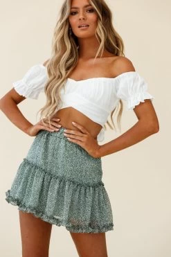 Alexi Frill Trim Mini Skirt Leopard Print Sage 10 Alexi Frill Trim Mini Skirt Leopard Print Sage -Fashion women's clothing 25292B21 S SAGE LEOPARD 5