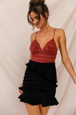 Sanctuary Tie Back Applique Bodysuit Rose -Fashion women's clothing 26432b rose st1427b02 black 10