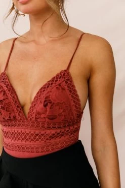 Sanctuary Tie Back Applique Bodysuit Rose -Fashion women's clothing 26432b rose st1427b02 black 11