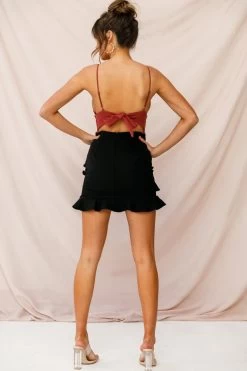 Frilled To Meet You Mini Skirt Black -Fashion women's clothing 26432b rose st1427b02 black 9