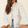 Wyoming Front Pocket Printed Fur Jacket White/Beige