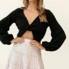 Adore Back-To-Front Twist Knit Crop Top Black