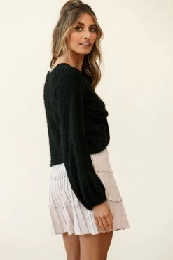 Adore Back-To-Front Twist Knit Crop Top Black 11 Adore Back-To-Front Twist Knit Crop Top Black -Fashion women's clothing 26660d01 black top 190903sl2132