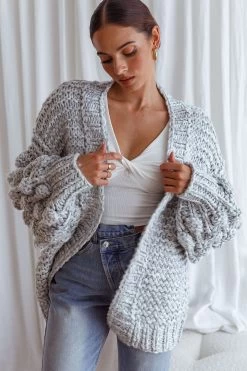 Moscow Chunky Knit Oversized Cardigan Marble