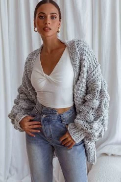 Moscow Chunky Knit Oversized Cardigan Marble -Fashion women's clothing 26701B MARBLE 4