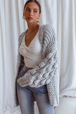 Moscow Chunky Knit Oversized Cardigan Marble -Fashion women's clothing 26701B MARBLE 6