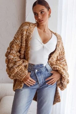 Moscow Chunky Knit Oversized Cardigan Oatmeal -Fashion women's clothing 26701B OATMEAL 4