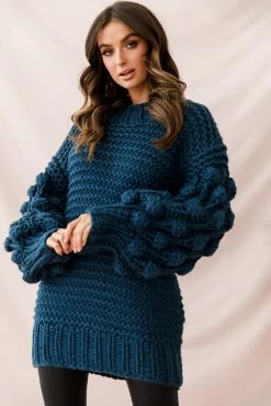 Moscow Chunky Knit Oversized Sweater Teal 11 Moscow Chunky Knit Oversized Sweater Teal -Fashion women's clothing 26701b01 teal 4