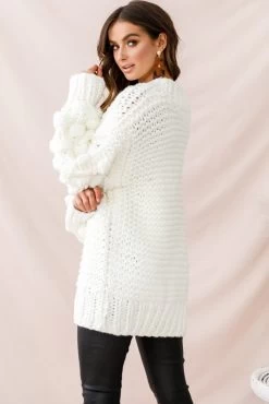 Moscow Chunky Knit Oversized Sweater White -Fashion women's clothing 26701b01 white 2