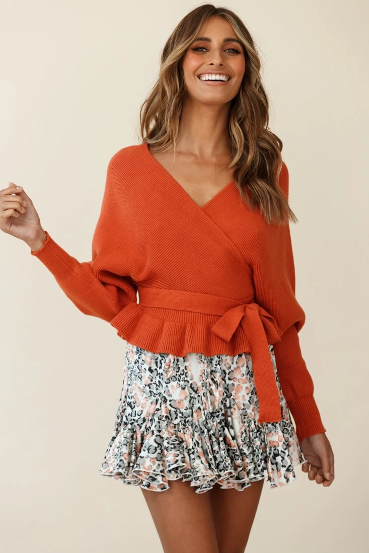 Amara Long Sleeve Knit Top Camel 2 Amara Long Sleeve Knit Top Camel - Image 2