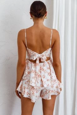 Good Morning Angel Molded Bust Flounce Hem Romper Floral Orange 11 Good Morning Angel Molded Bust Flounce Hem Romper Floral Orange -Fashion women's clothing 27218BC04 20ORANGE 6