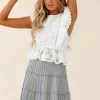 Eleanor Thick Ribbed Knit A-Line Skirt Grey