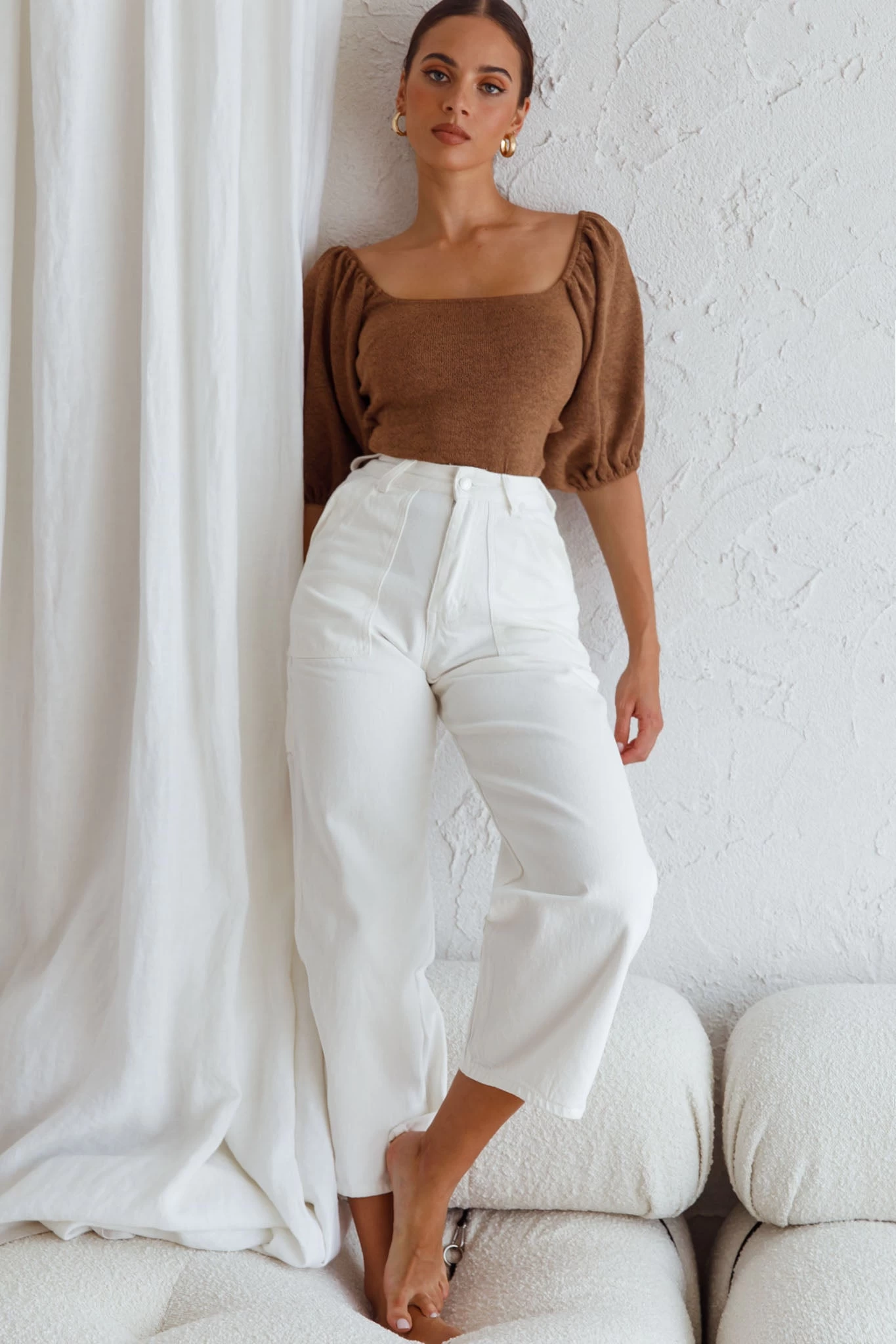 Maddi Tied Back Bodysuit Mocha 2 Maddi Tied Back Bodysuit Mocha - Image 2