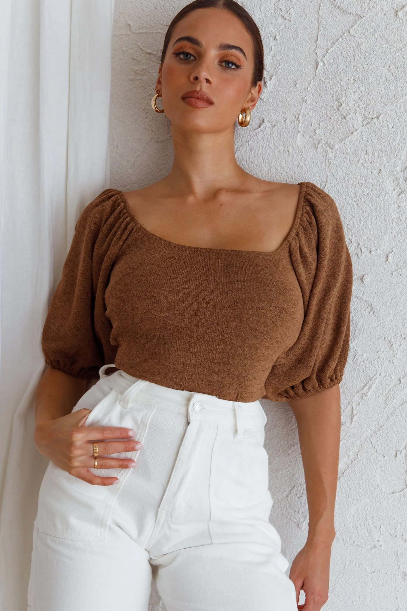 Maddi Tied Back Bodysuit Mocha 4 Maddi Tied Back Bodysuit Mocha - Image 4