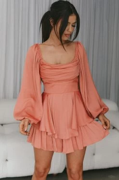 Well Versed Long Sleeve Flounce Romper Rose 13 Well Versed Long Sleeve Flounce Romper Rose -Fashion women's clothing 27595DC47 20ROSE 5