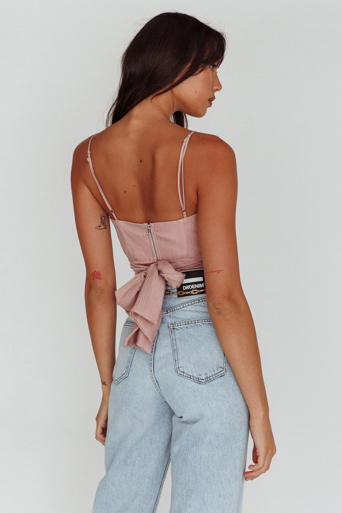 Linka Cami Strap Crop Top Blush 2 Linka Cami Strap Crop Top Blush - Image 2