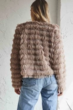 Montana Shaggy Faux Fur Jacket Camel -Fashion women's clothing 62512b camel 3