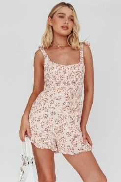 Let The Light In Ruched Bust Wide Strap Romper Orange Leopard -Fashion women's clothing 62634B07 20ORANGE 20LEOPARD 5