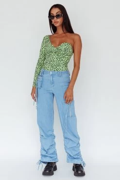 Fifi One Sleeve Bodysuit Leopard Apple -Fashion women's clothing 63286J 20APPLE 2