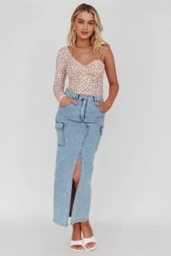 Fifi One Sleeve Bodysuit Leopard Rose -Fashion women's clothing 63286J 20ROSE 2