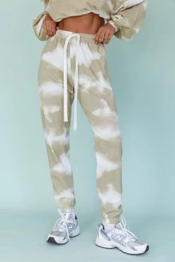 Low Key Drawstring Ribbed Pants Green -Fashion women's clothing 63323B B 20GREEN 4