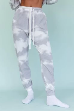 Low Key Drawstring Ribbed Pants Grey -Fashion women's clothing 63323B B 20GREY 4