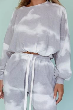 Low Key Drawstring Ribbed Pants Grey -Fashion women's clothing 63323B B 20GREY 6