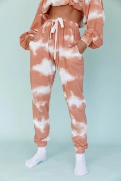 Low Key Drawstring Ribbed Pants Orange -Fashion women's clothing 63323B B 20ORANGE 4