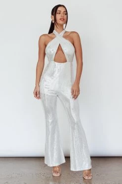 Moon In Leo Halterneck Jumpsuit Silver 9 Moon In Leo Halterneck Jumpsuit Silver -Fashion women's clothing AH0196B 20SILVER 5