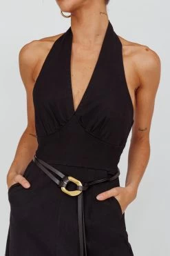 Hilaria Halterneck Jumpsuit Black -Fashion women's clothing AH0201B 20BLACK 4