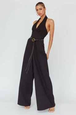 Hilaria Halterneck Jumpsuit Black -Fashion women's clothing AH0201B 20BLACK 6